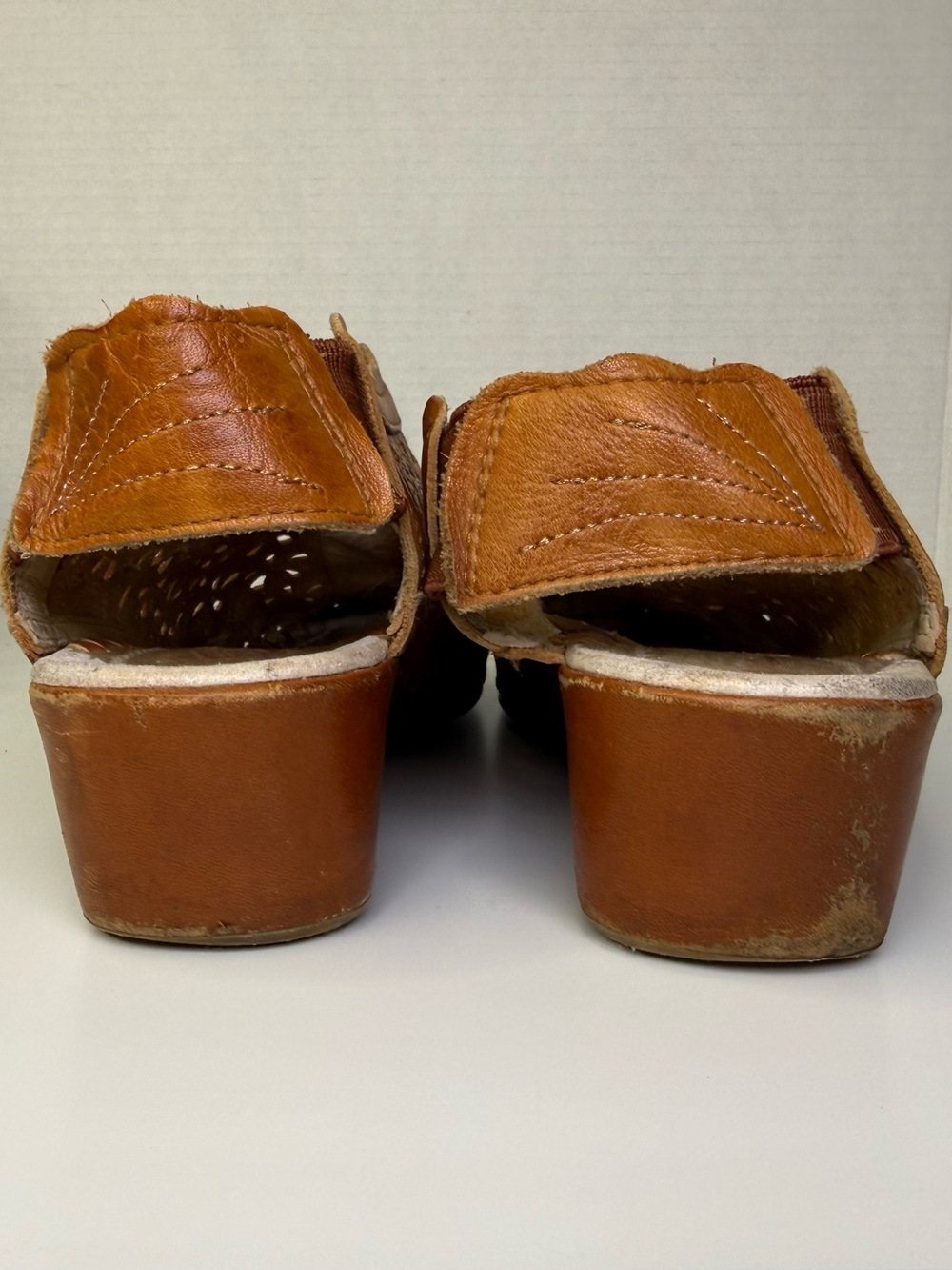 Pikolinos Romana Multitone Floral Leather Cut Out Brown Slip On Mules Size 38 - Picture 11 of 16